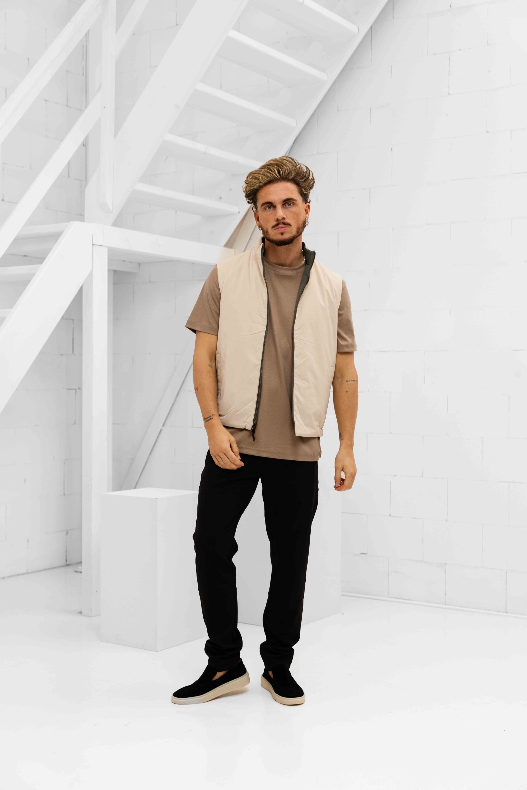 Cou7ure Essentials Reversible Reflection Bodywarmer Heren Groen/Beige