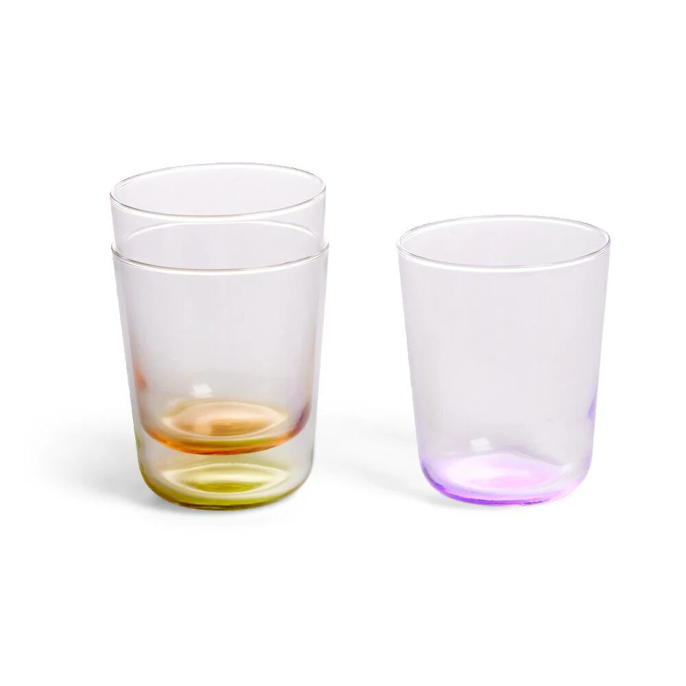 Lot de 6 verres 31cl transparents avec fond coloré
