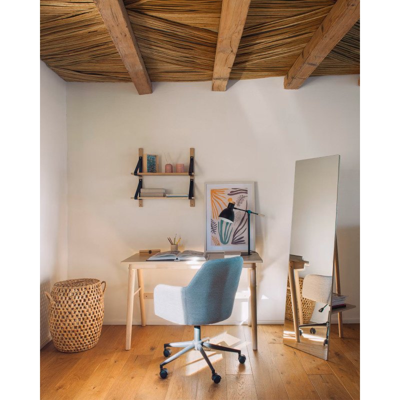 Chaises de bureau Madina tissu - Dossier bas avec accoudoirs  - Pieds noir