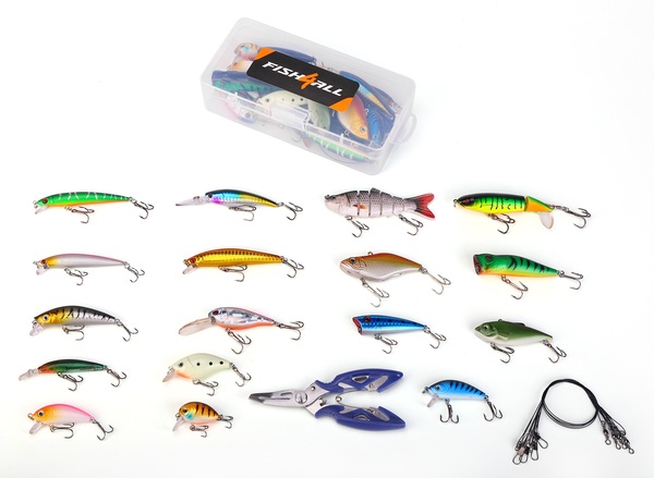 Boîte Leurre Dur Brochet Fish4all   Bas de ligne & Pinces (23 pièces)