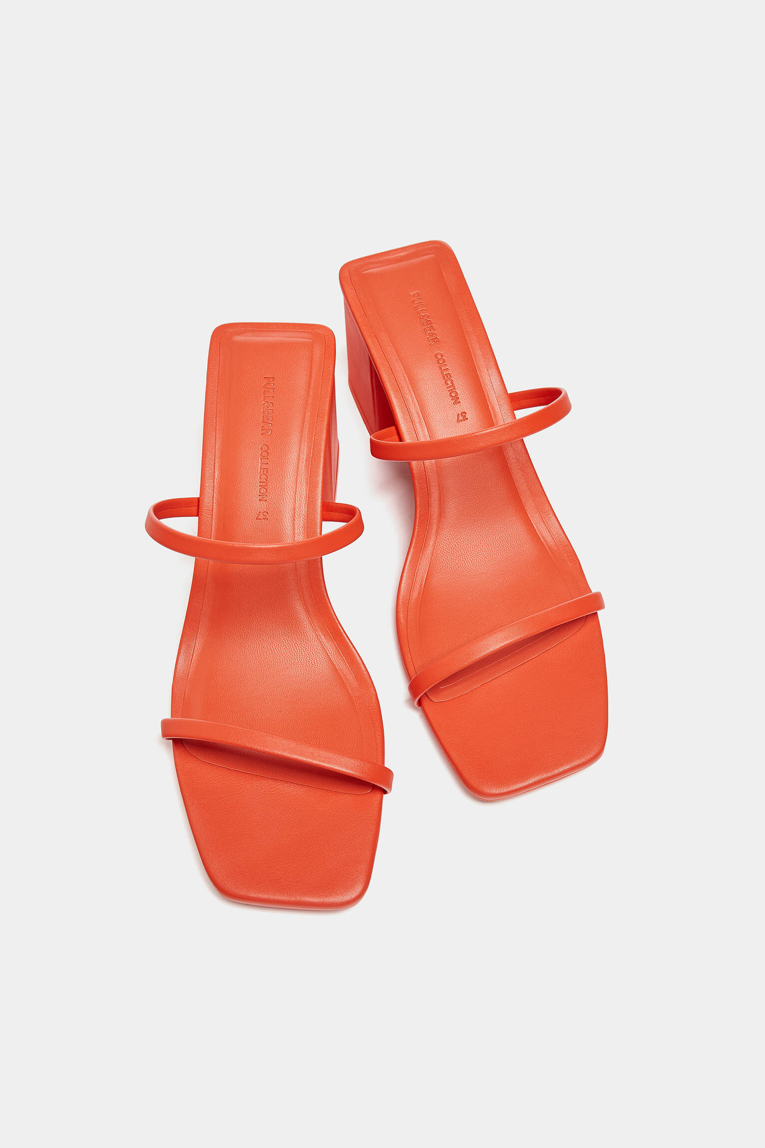Sandália mule com tira - laranja
