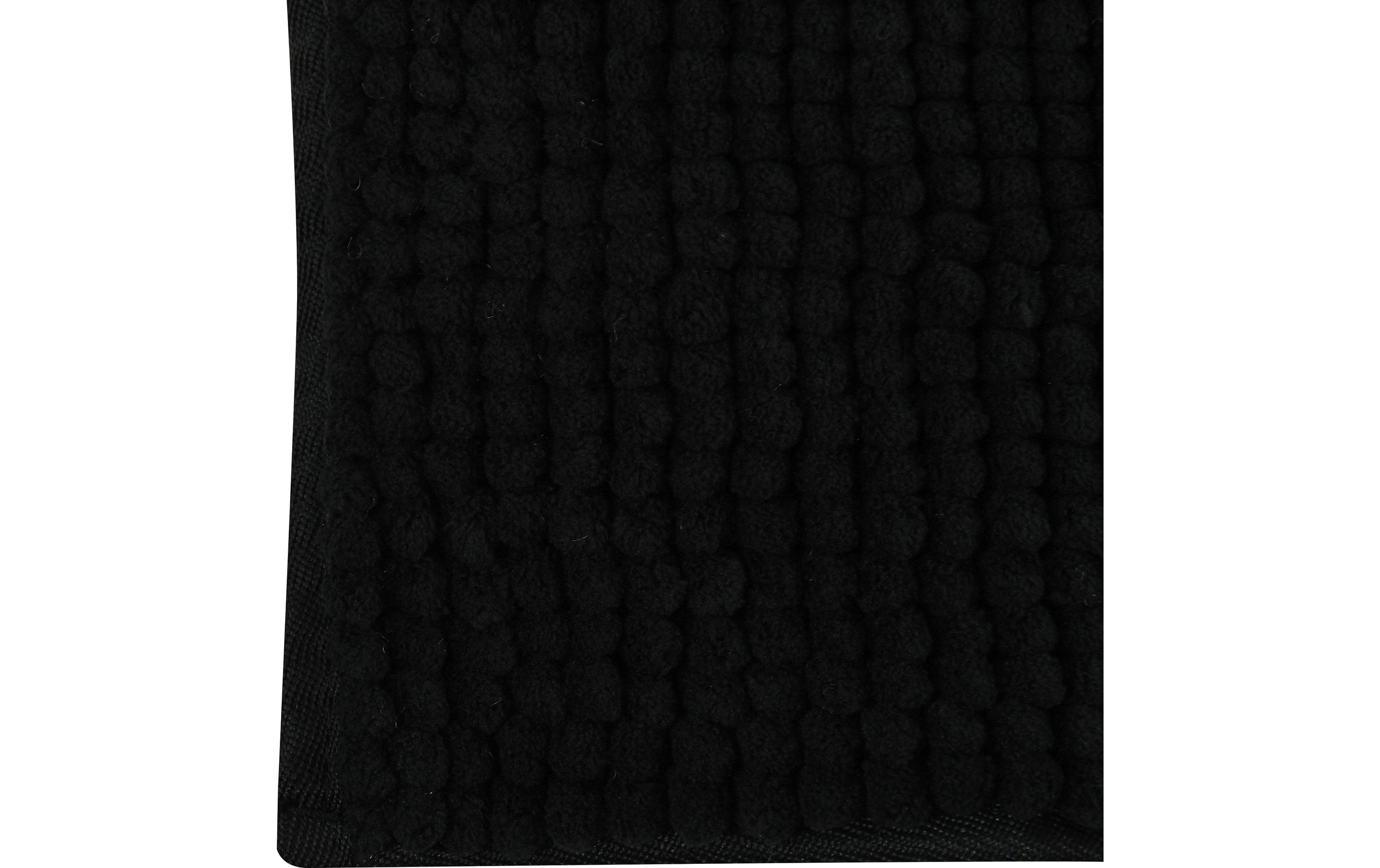 Badteppich Chenille 60 x 90 cm, SchwarzBadematte mit rutschfester Unterseite
