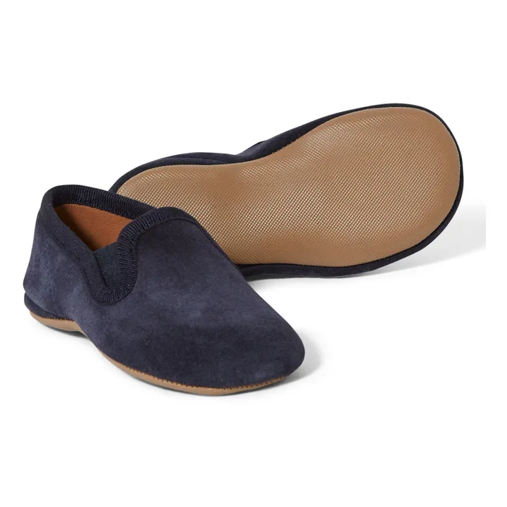 Pèpè Chaussons Nubuck Elastiques | Bleu marine