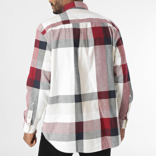 Surchemise A Carreaux Global Stripes Check 1833 Blanc Rouge