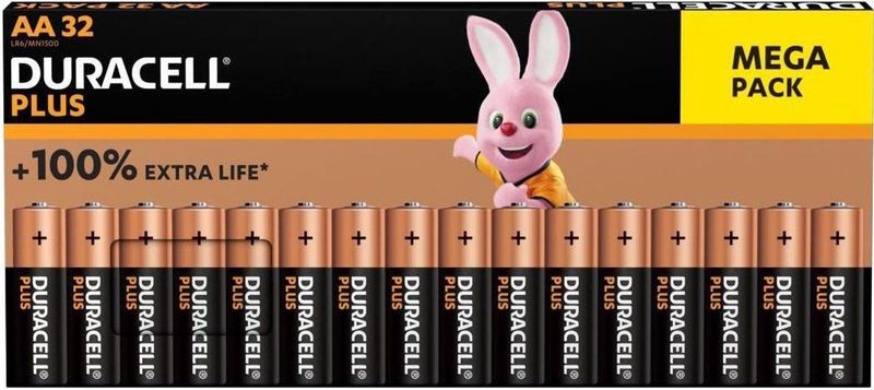 Duracell - Plus AA - Alkaline Batterijen - 32 Stuk - 1.5 V