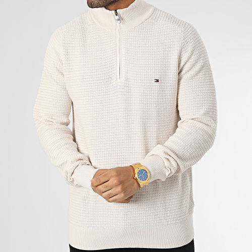 Pull Col Zippé 1352 Beige
