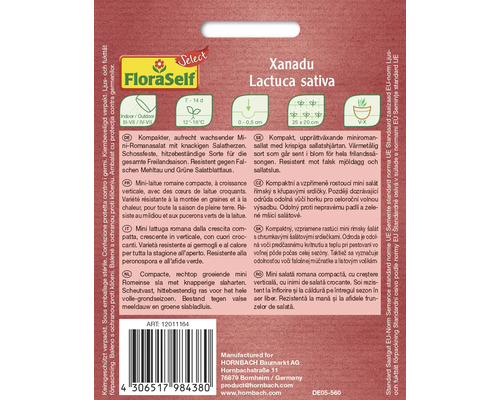 Romaine sla Xanadu FloraSelf Select open-pollinated seed sla zaden