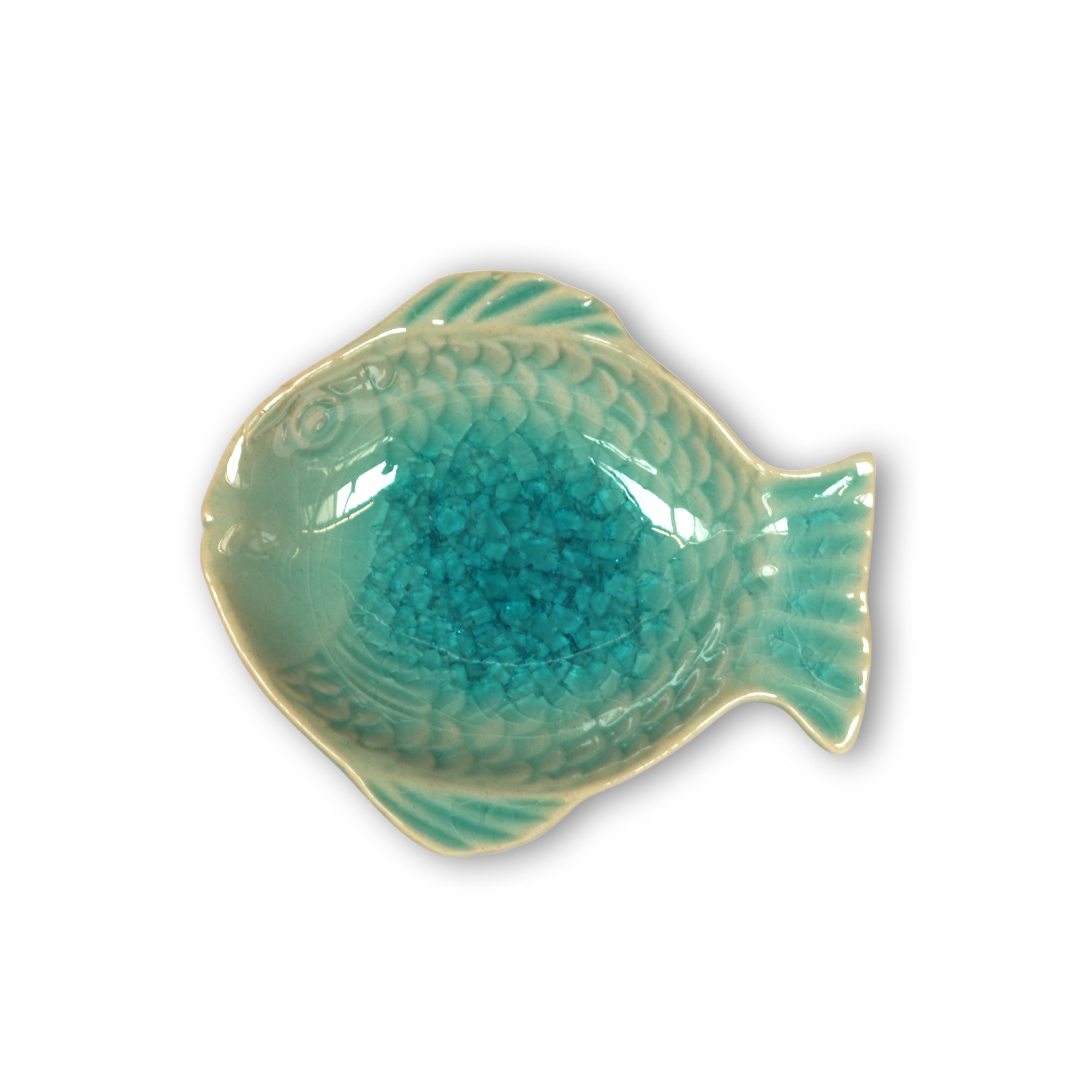 Schale 'Fisch', blau, T 10 cm, B 9,5 cm, H 2 cm zu 3,50