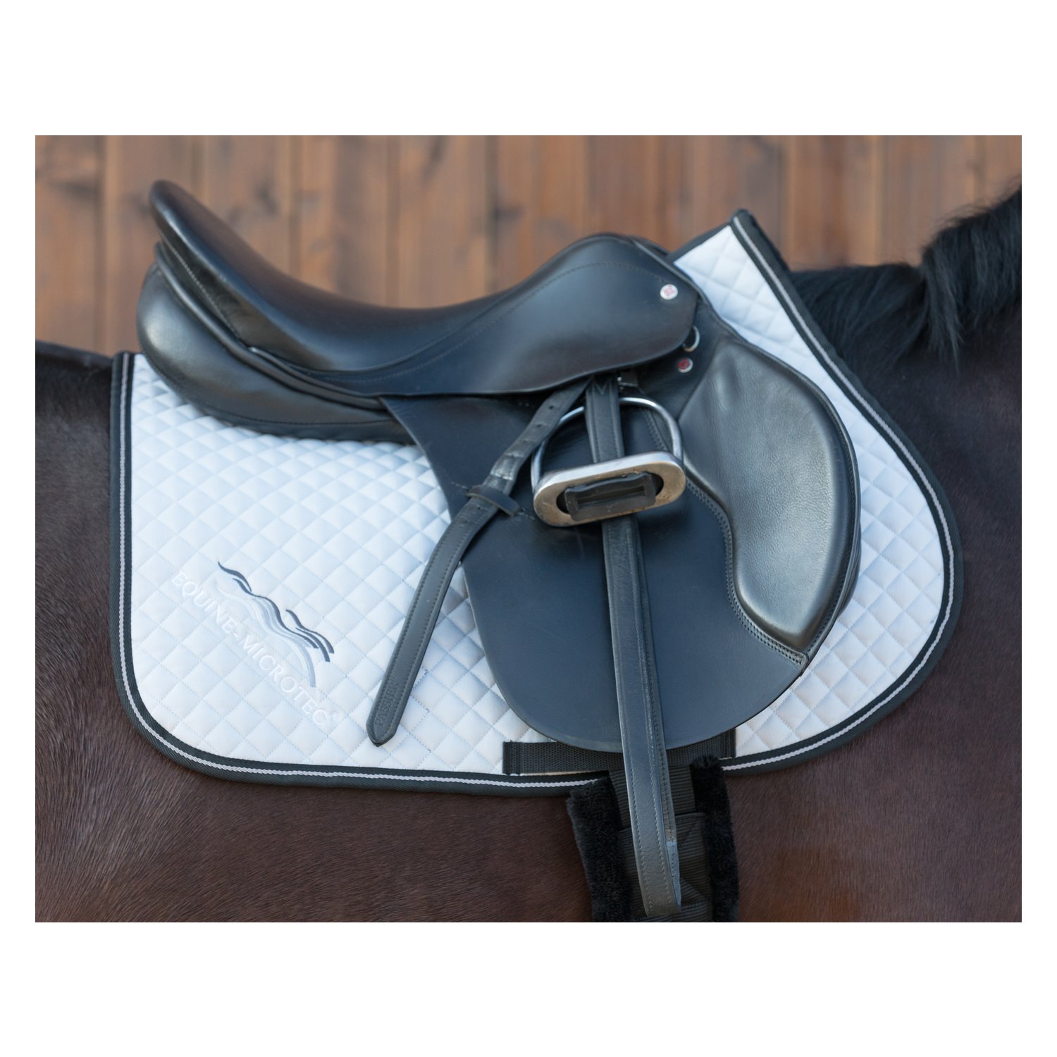 EQUINE-MICROTEC Baumwoll Twill Schabracke - silver/grey - Warmblut/Vielseitigkeit