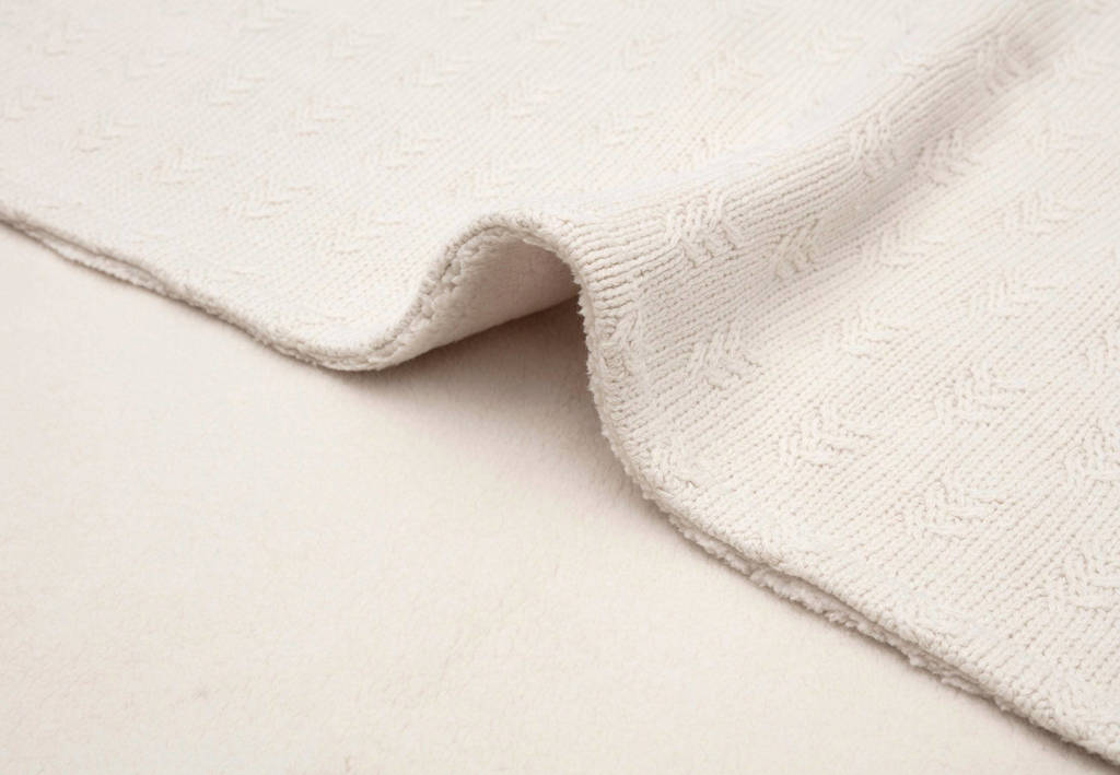 baby ledikantdeken 100x150cm Grain Knit - Oatmeal/Velour