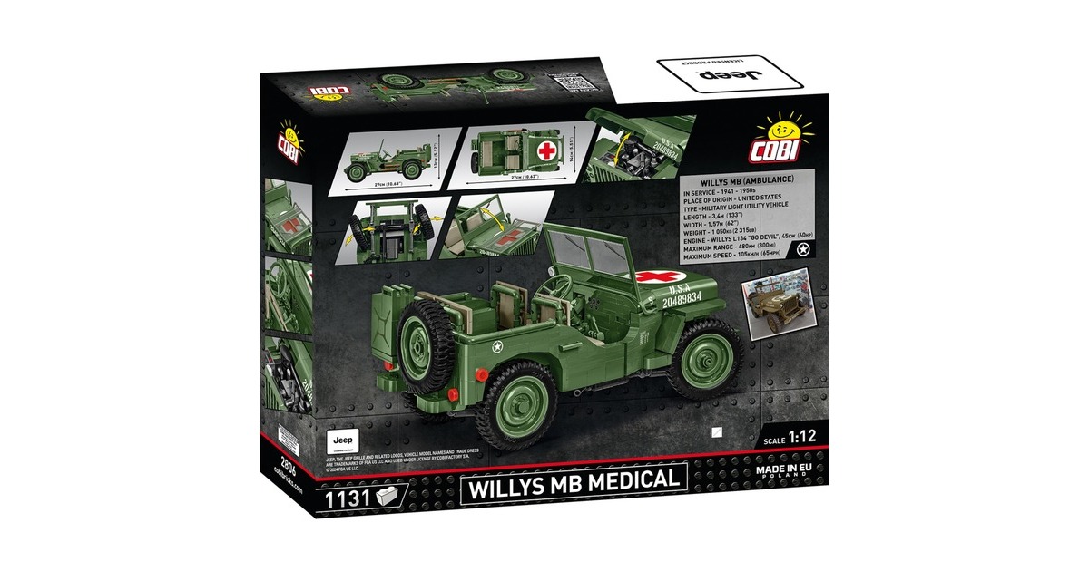 COBIHistorical Collection - Willys MB Medical Constructiespeelgoed  (Schaal 1:12)