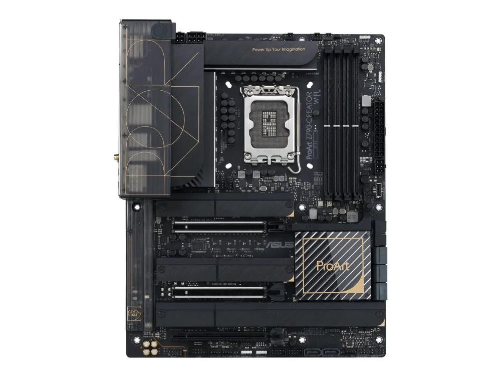 ASUS ProArt Z790-CREATOR WIFI - Bundkort - ATX - LGA1700 sokkel - Z790 Chipset - USB4, USB 3.2 Gen 2, USB-C 3.2 Gen 2x2, USB 3.2 Gen 1 - 10 Gigabit LAN, 2.5 Gigabit LAN, Wi-Fi 6E, Bluetooth - onboard grafik (CPU påkrævet) - HD Audio (8-kanaler)