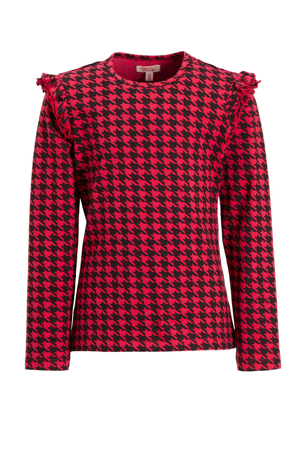 Orange Stars longsleeve Razi pied de poule roze