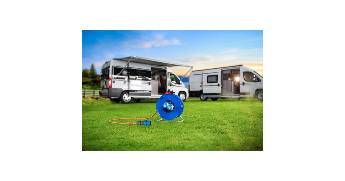 BrennenstuhlGarant CEE 2 IP44 Kabelhaspel van speciale kunststof, 25m RN-kabel  (Blauw/oranje, 25m RN-kabel)