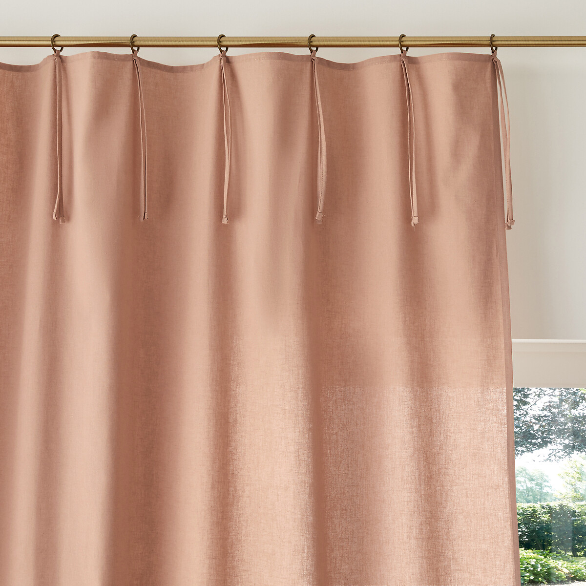 LA REDOUTE INTERIEURS<br>Cortina de meio linho com acabamento em laços e ilhós, Lincot