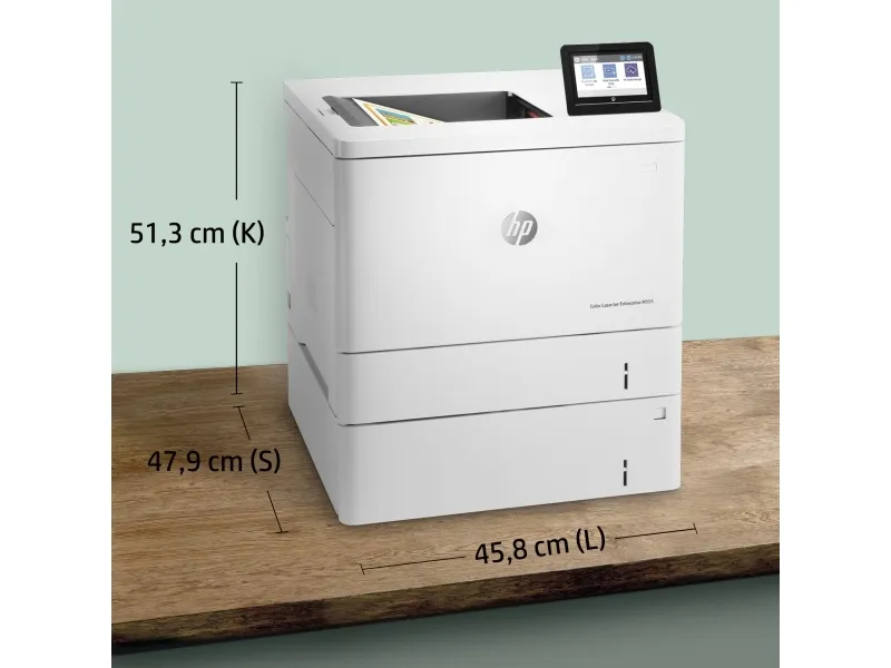 HP Color LaserJet Enterprise M555x - Printer - farve - Duplex - laser - A4/Legal - 1200 x 1200 dpi - op til 38 spm (mono) / op til 38 spm (farve) - kapacitet: 650 ark - USB 2.0, Gigabit LAN, Wi-Fi(n), USB 2.0 vært