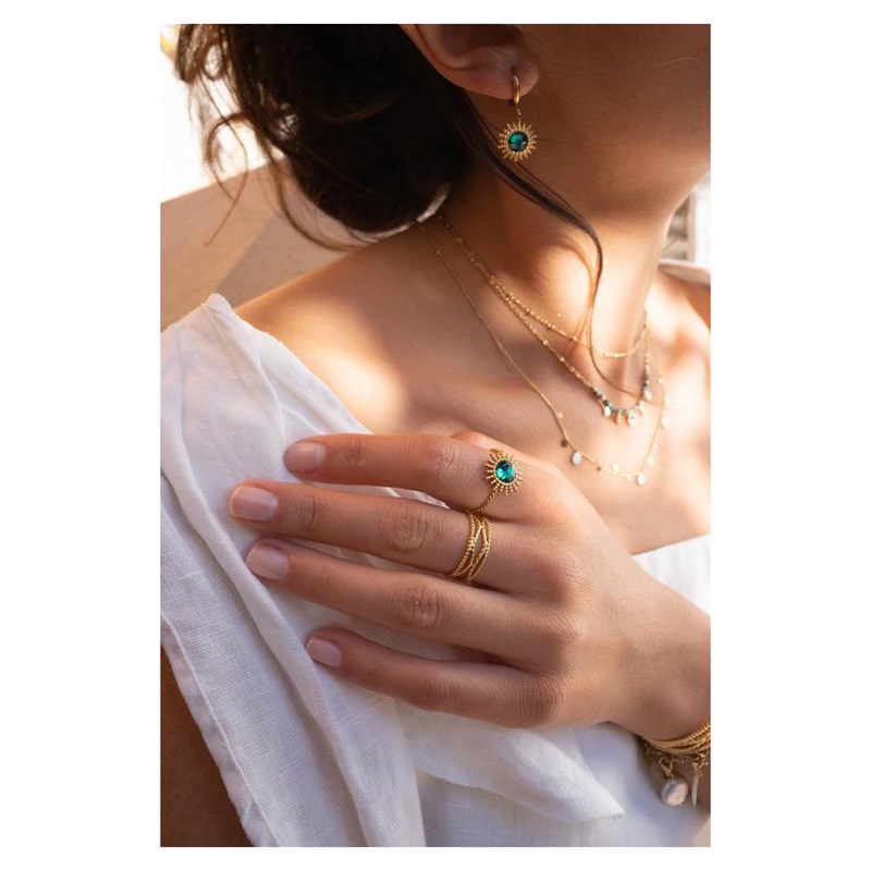 Bague ajustable en acier dorée