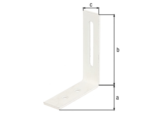 Verstelbare hoekbeugel 65x80x20 mm, wit kunststof gecoat, 1 stuk