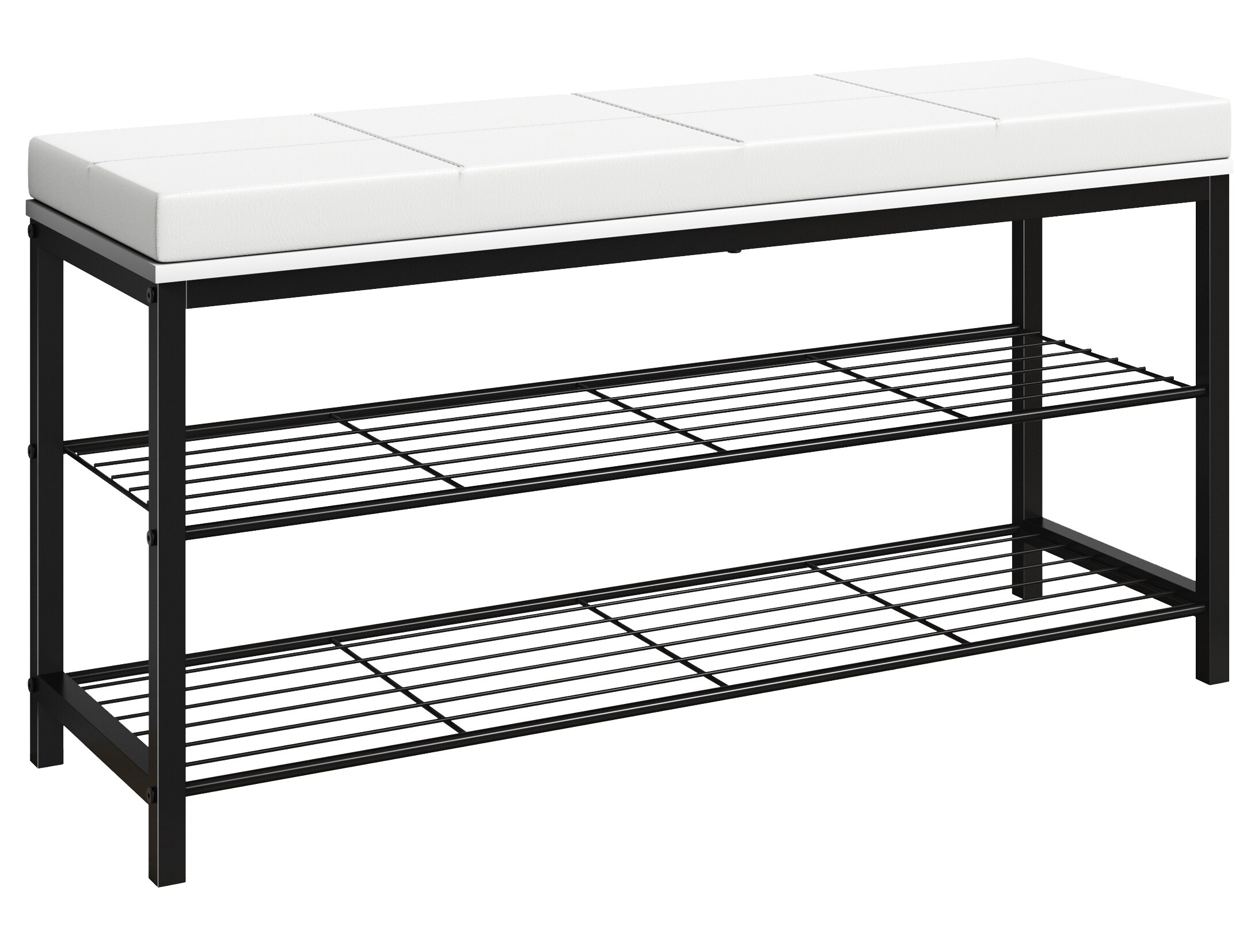 VCM Holz Metall Sitzbank Schuhbank Schuhregal Sitzkommode Taliro