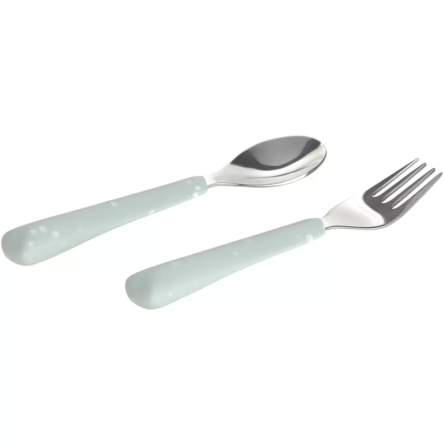 LÄSSIG Besteckset mit Silikongriff blau
