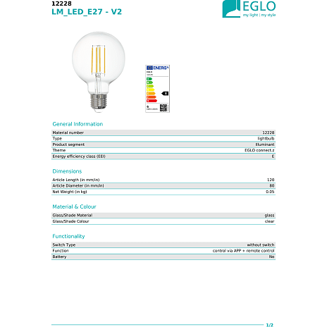 Eglo Connect-Z LED globepære 6W - dæmpbar