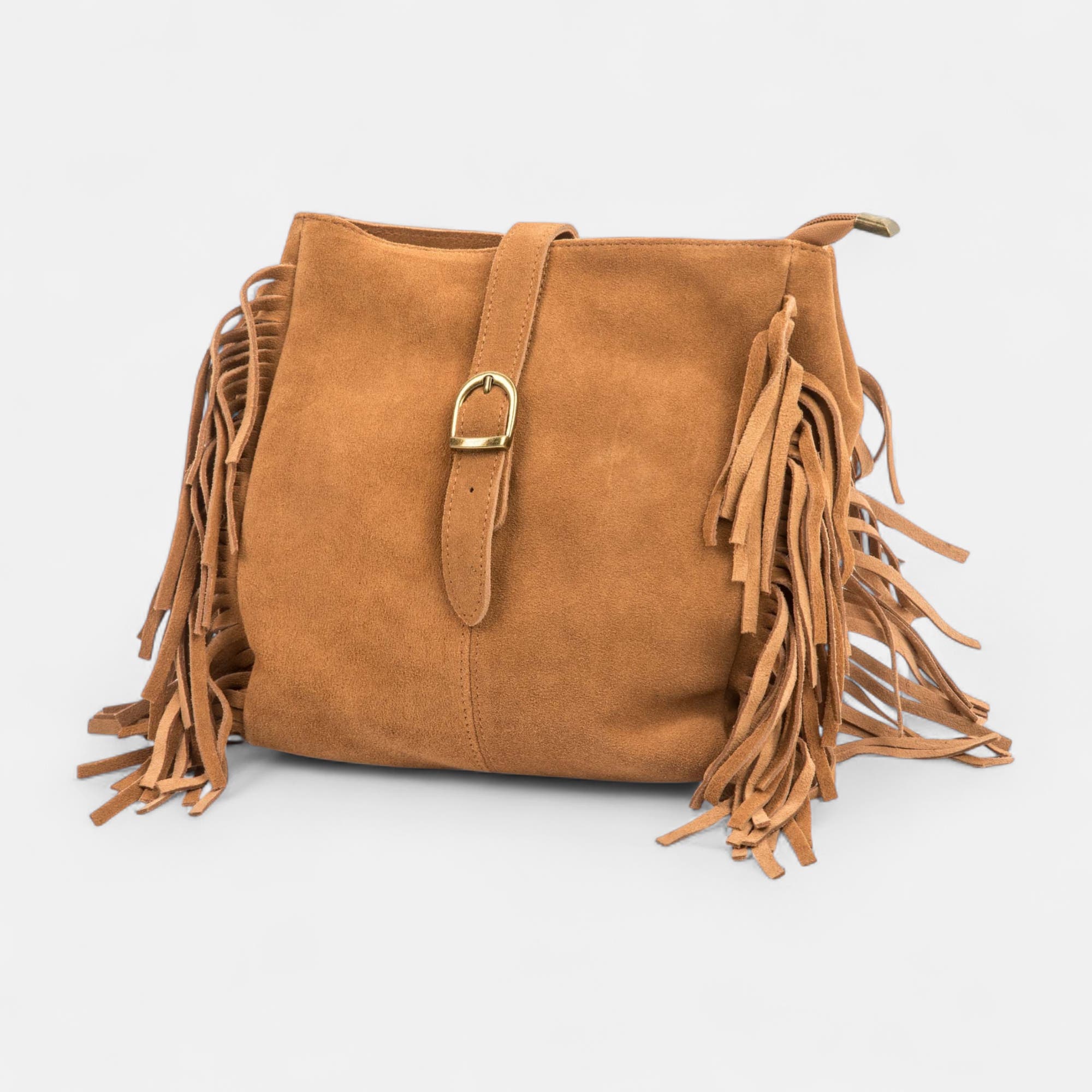 Sac bandoulière en cuir camel