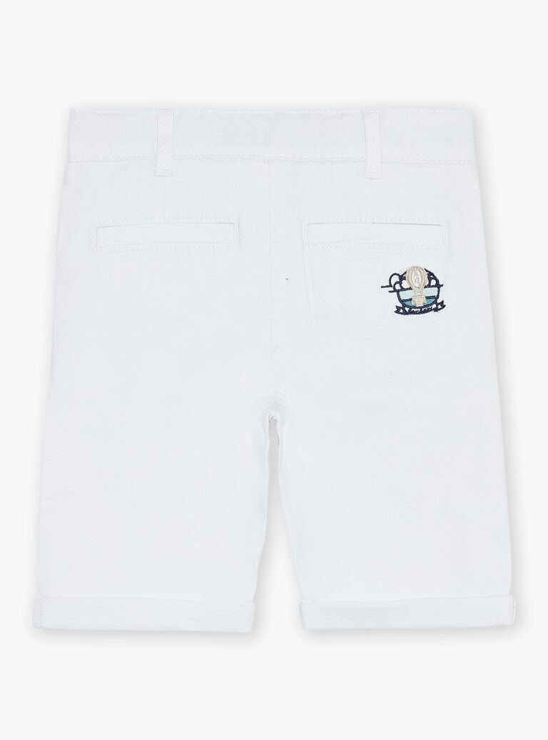 Bermuda blanc à broderie