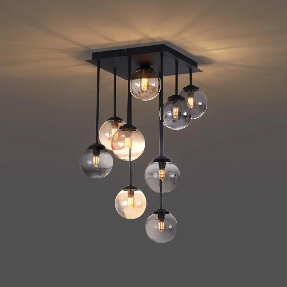 Qazqa plafondlampen athens zwart g9