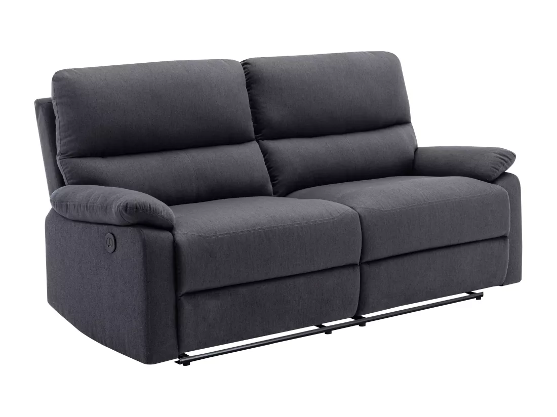 Canapé 3 places relax électrique en tissu gris anthracite LUNANO