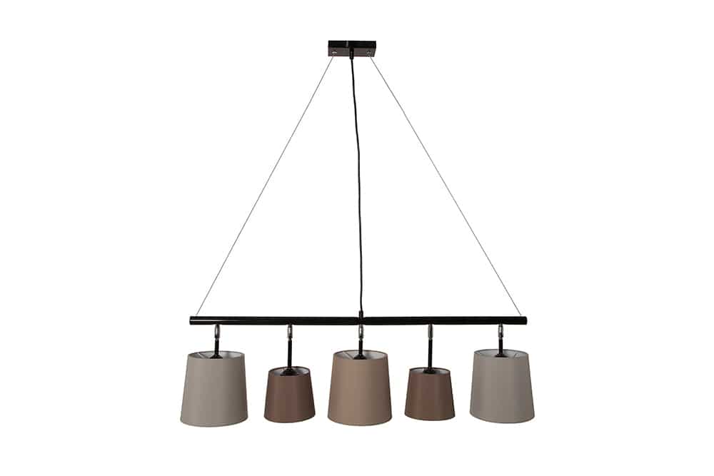 Design Hängeleuchte LEVELS 100cm braun beige Leinenschirme Design by KARE
