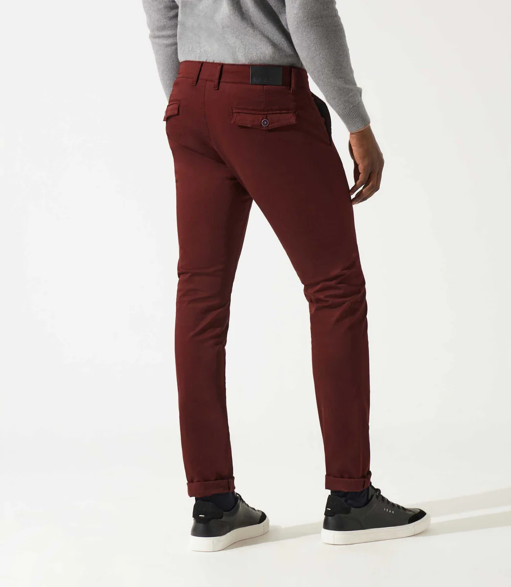Pantalon chino satin bordeaux VANAMABT