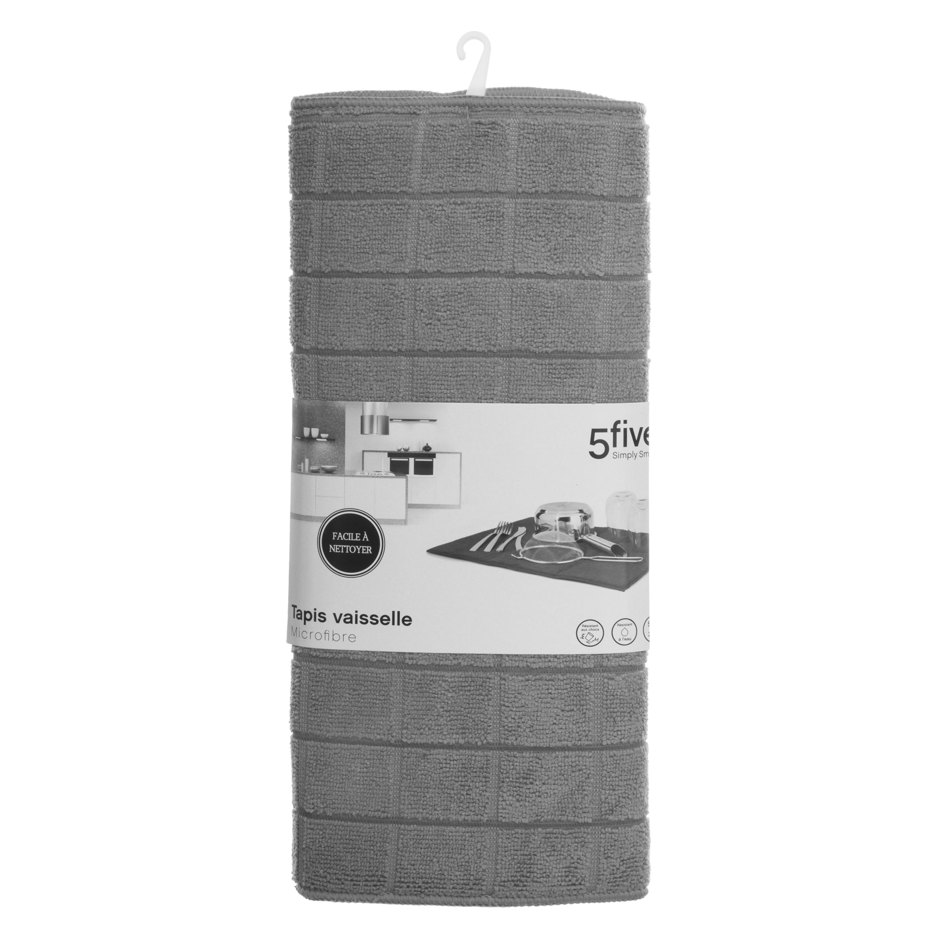 TAPIS VAISSELLE MICROFIBRE GRIS D.50X38CM