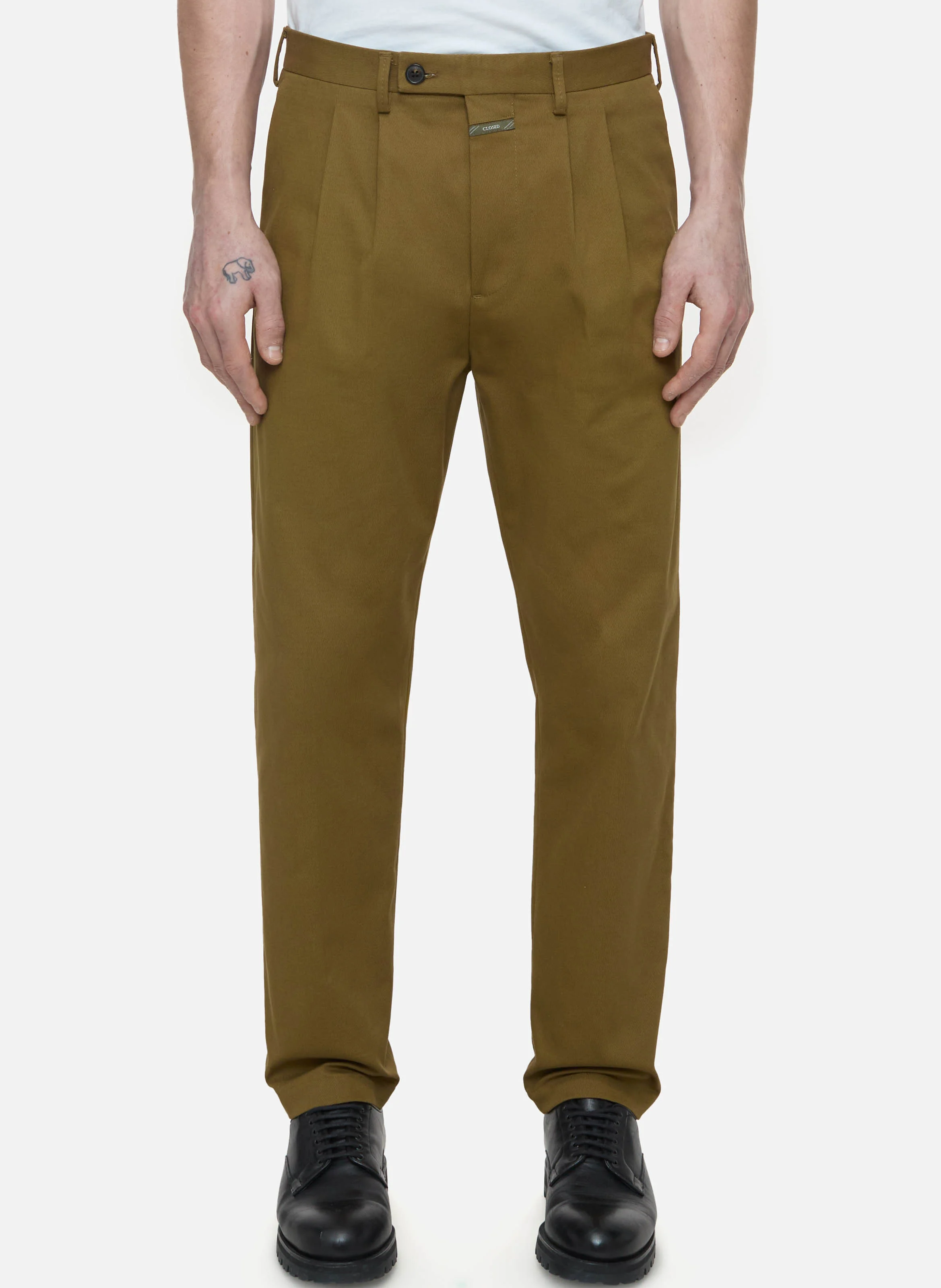 BERGEN - Chino en sergé de coton stretch| Doré