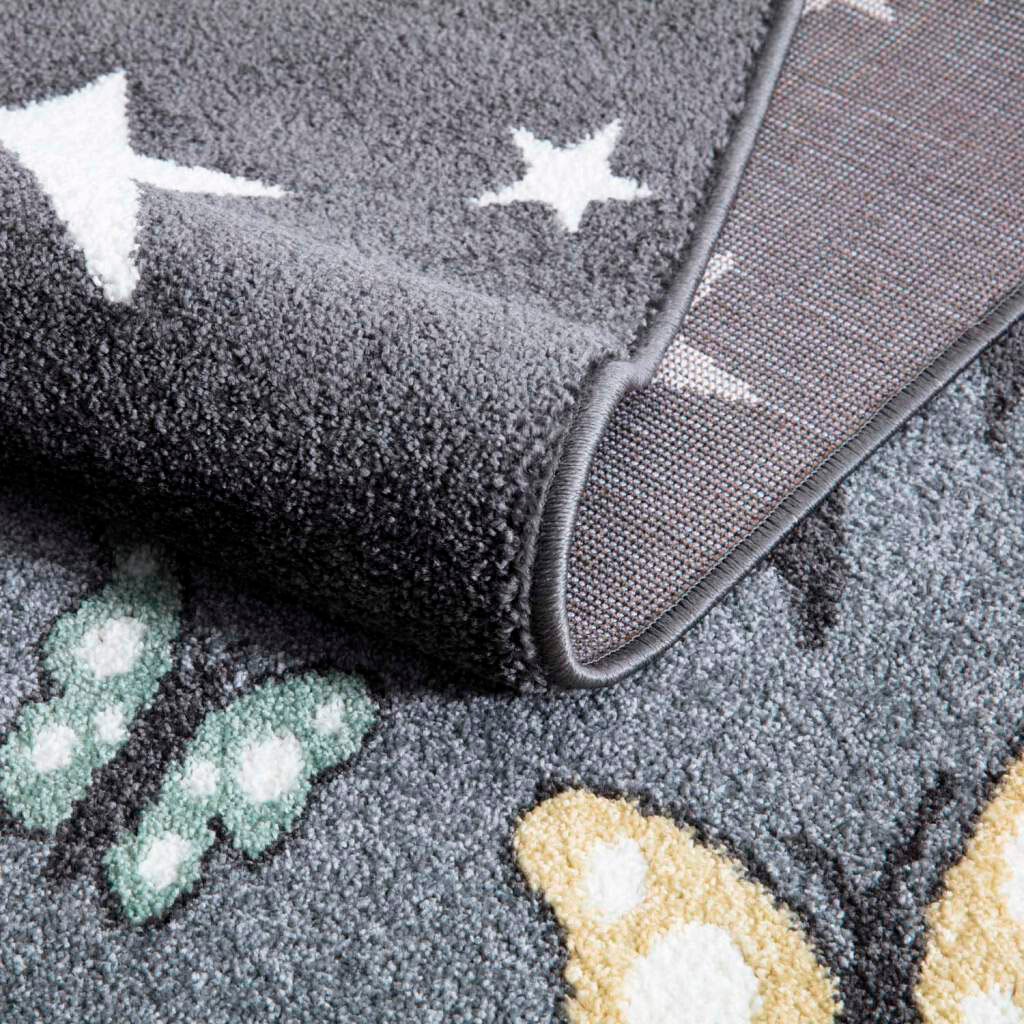 Carpet City Kinderteppich »ANIME916« rechteckig 11 mm Höhe Kinderzimmer Teppich Modern mit Mond, Blumen, Wolken, Creme, Multi