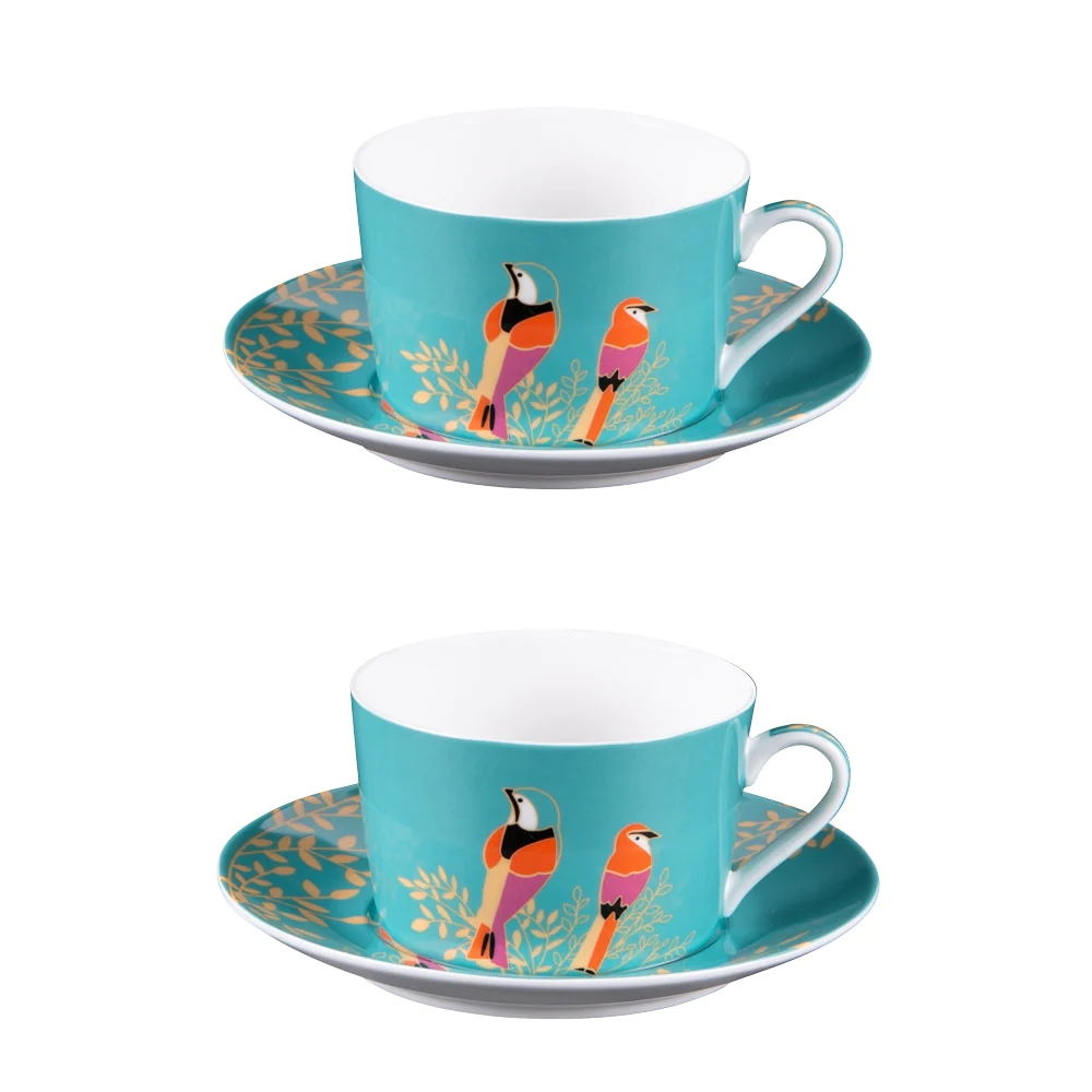 Coffret 2 déjeuners Paraiso et sous tasses assorties 35 cl Table passi