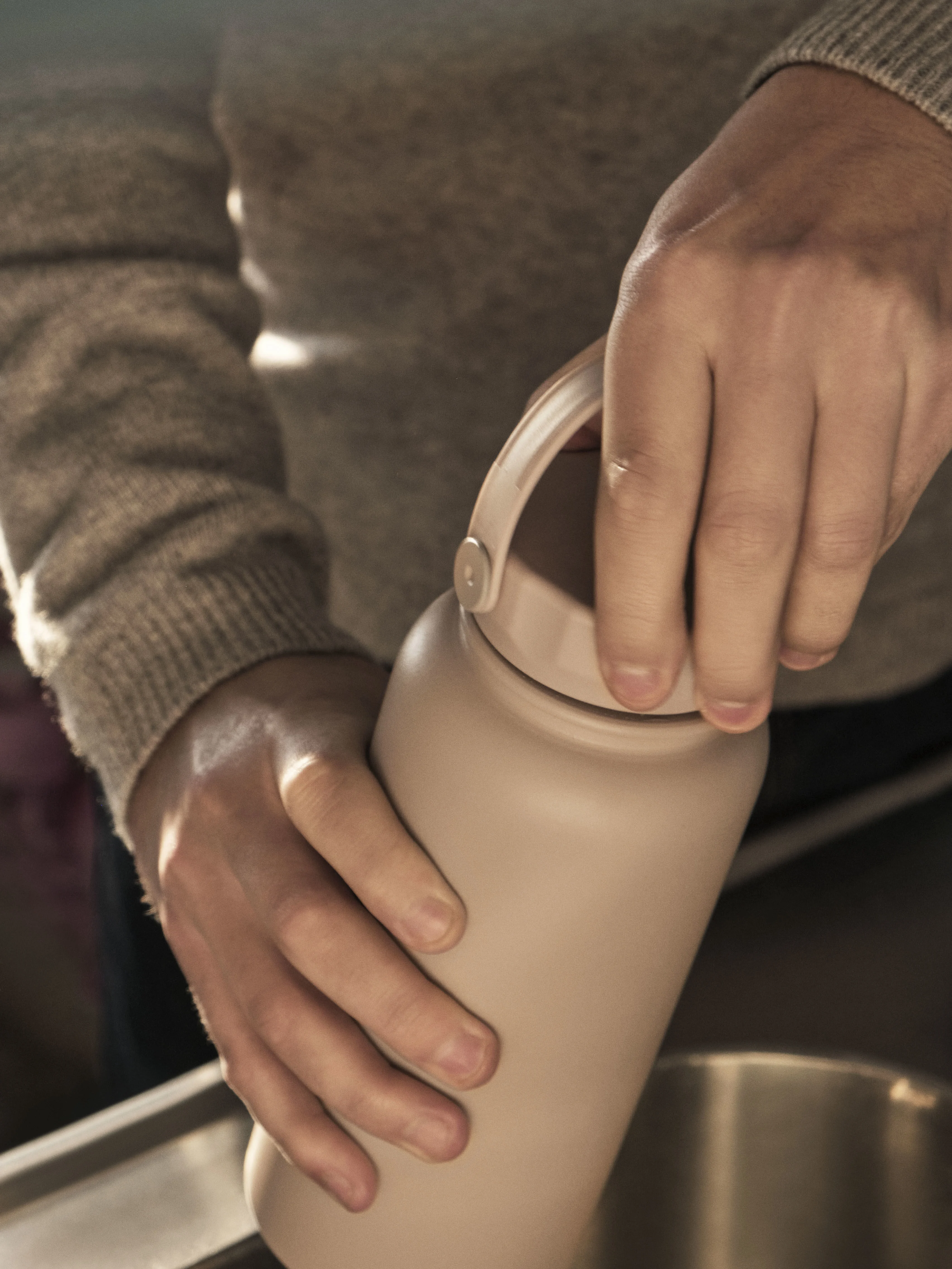 MONO THERMAL LARGE - Gourde isotherme métal | Beige