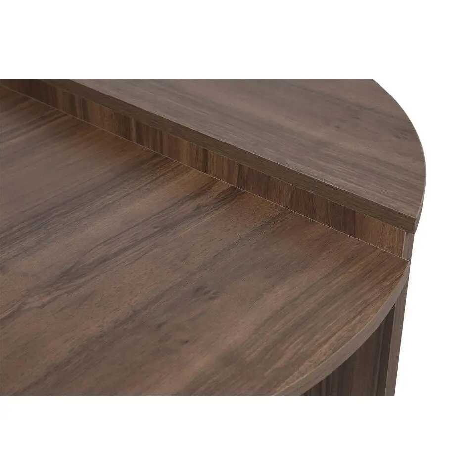 Salontafel Rond 90cm - Walnoot Bruin Melamine - Podium