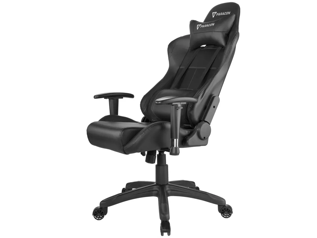 Paracon Rogue Fauteuil de gamer avec oreiller cervical et soutien lombaire, noir.