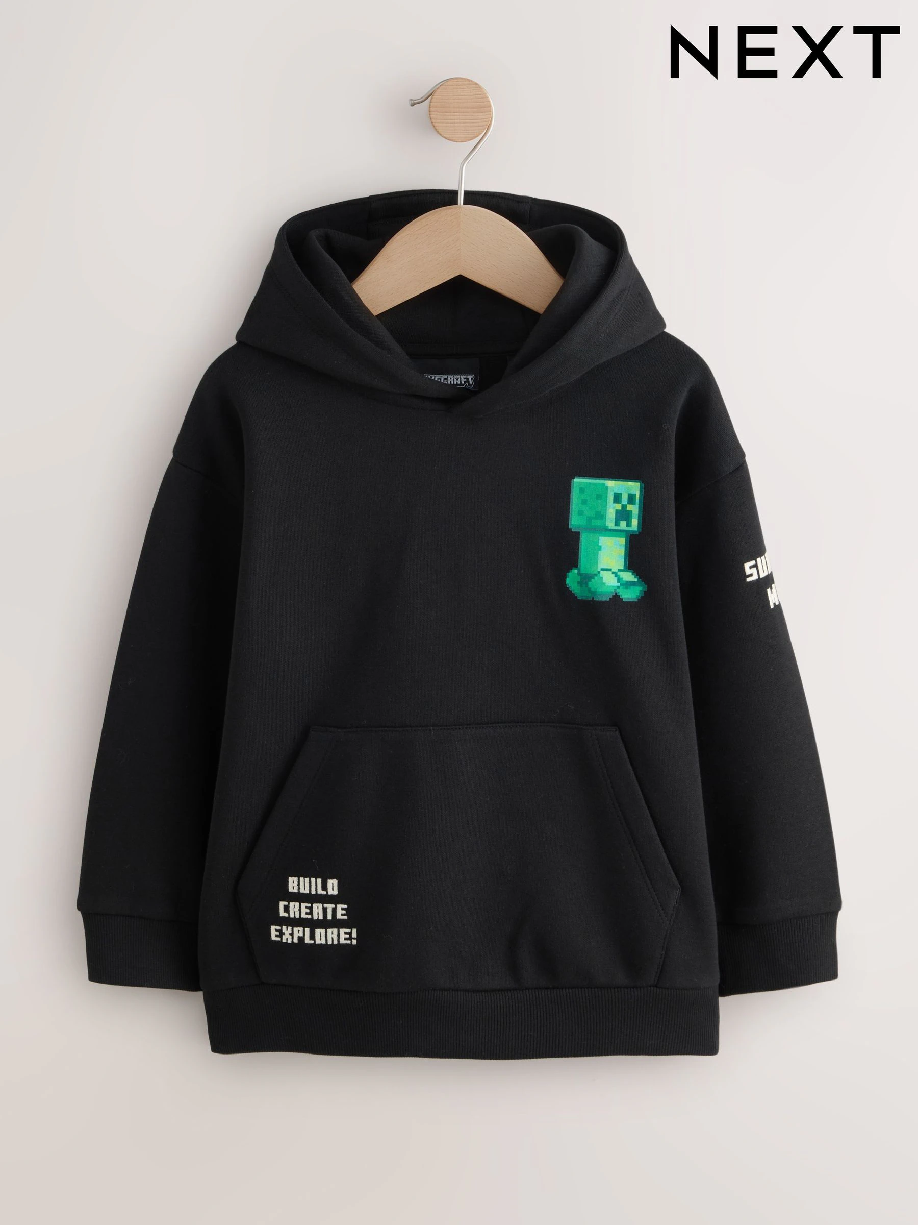 Zwart - Minecraft-hoodie (3-16jaar)