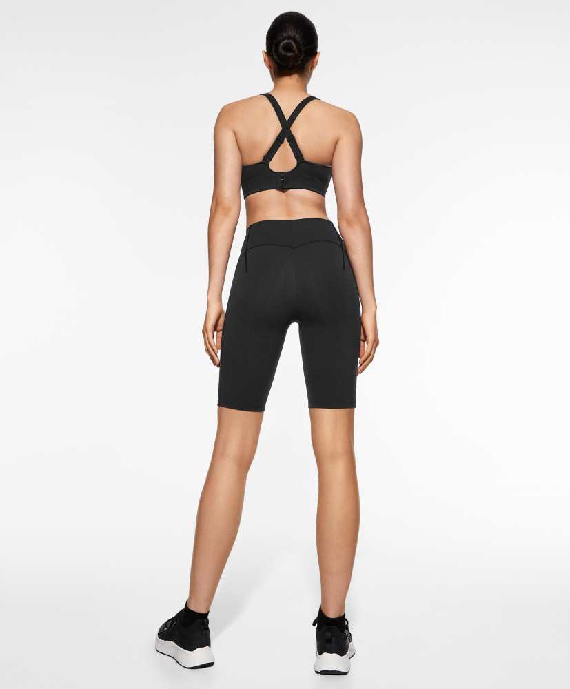 Calça legging de ciclismo com compressão e modelagem que levanta a cintura, 25 cm