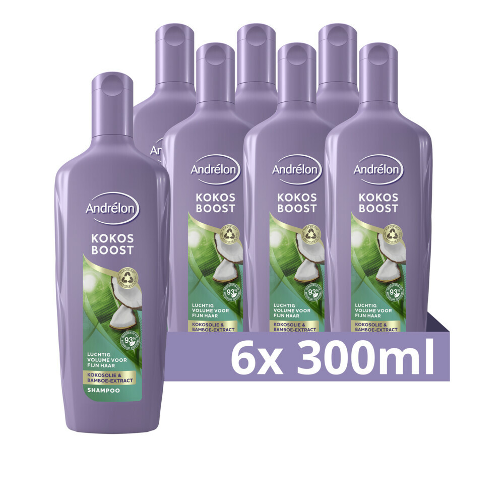 6x Andrelon Shampoo Kokos Boost300 ml