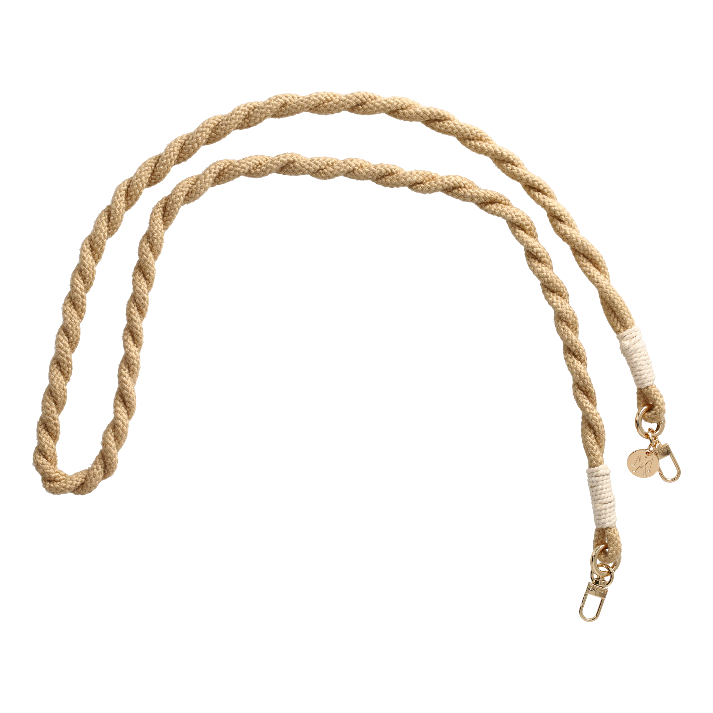 Handgemachte Handykordel Gedrehtes Umhängeband für Handyhüllen Gold - Beige (Ecru)