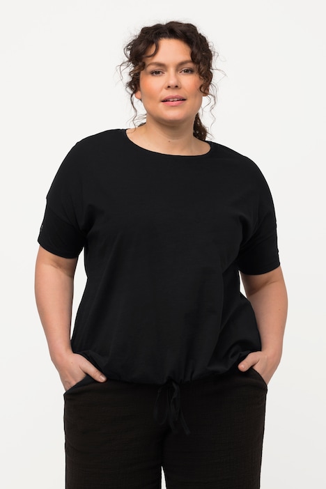 T-Shirt, Saumband, Rundhals, Halbarm, Biobaumwolle