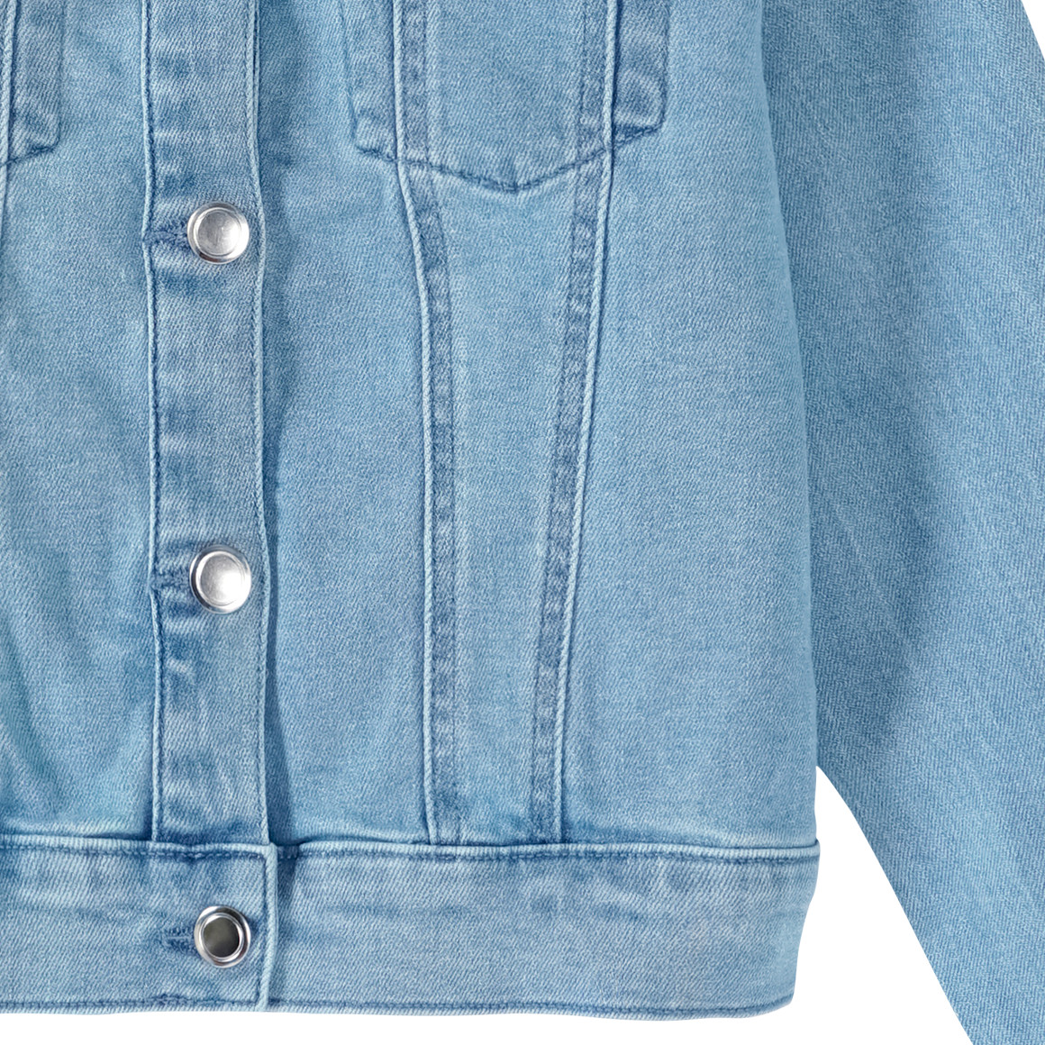 Yigga Mädchen Jeansjacke mit Blumen-Stickerei hellblau