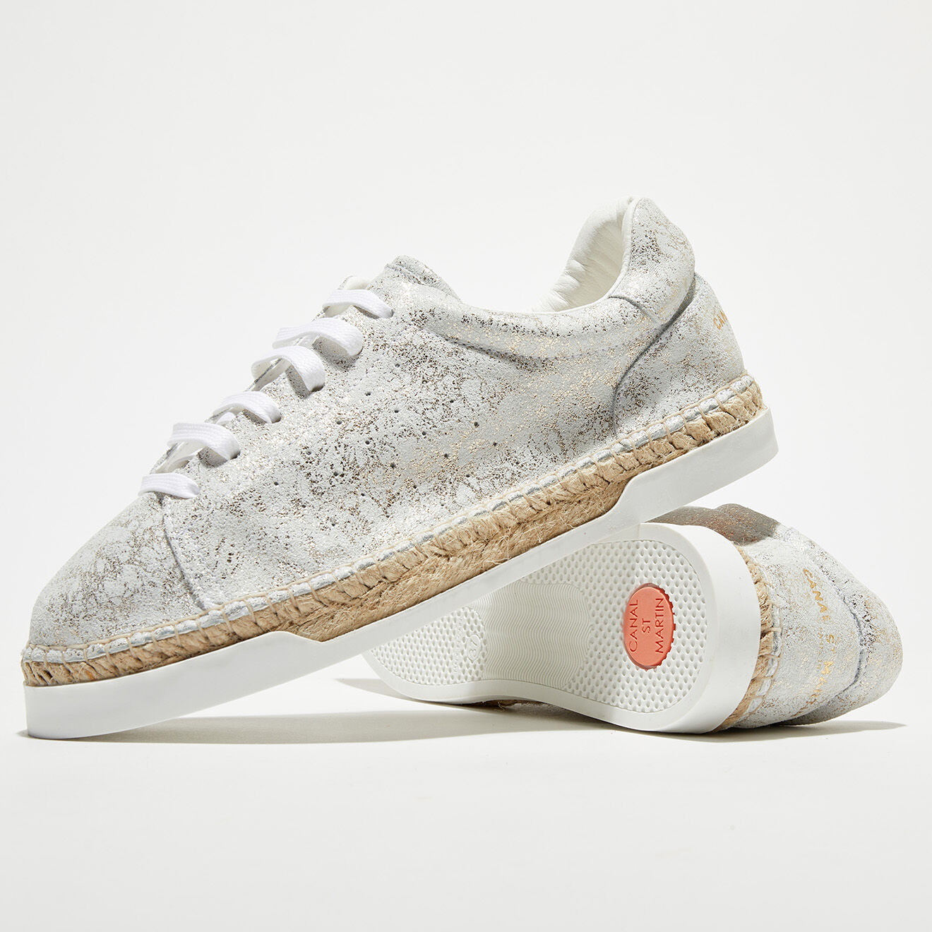 Canal Saint Martin Sneakers en Cuir Lancry marbre