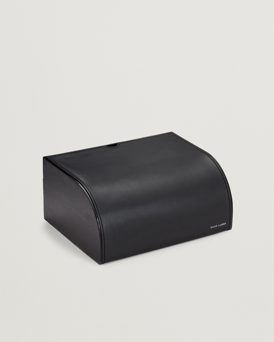 Ralph Lauren Home Brennan Leather Writers Box Saddle Black