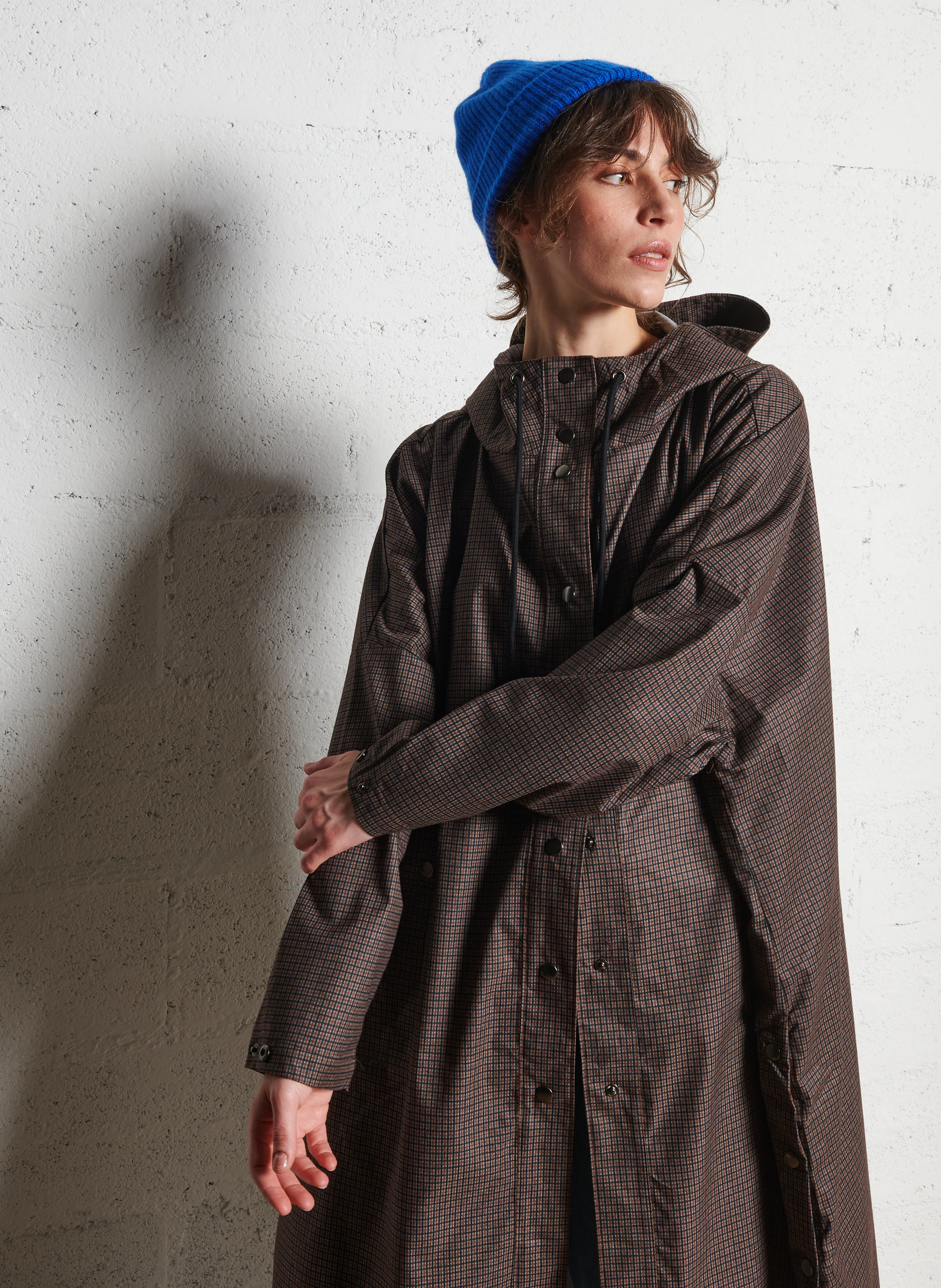 VANNAH - Poncho ample col montant| Marron