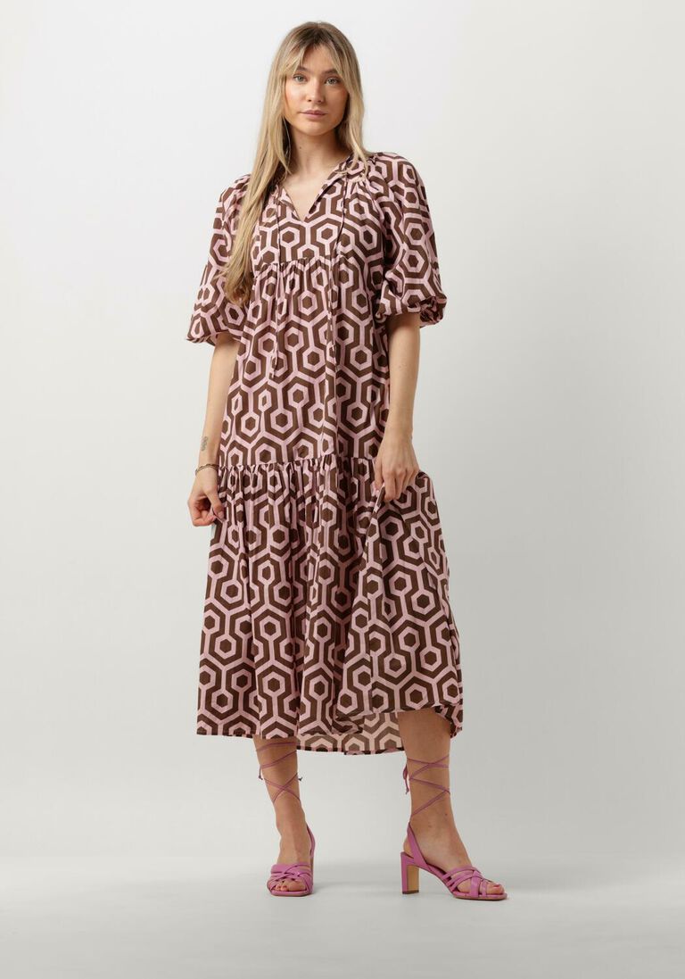 NOTRE-V bruine notre-v maxi jurk nv-dente midi dress