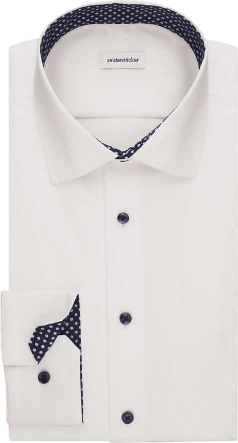 Seidensticker Business Shirt Slim Long sleeve Kent-Collar Uni White