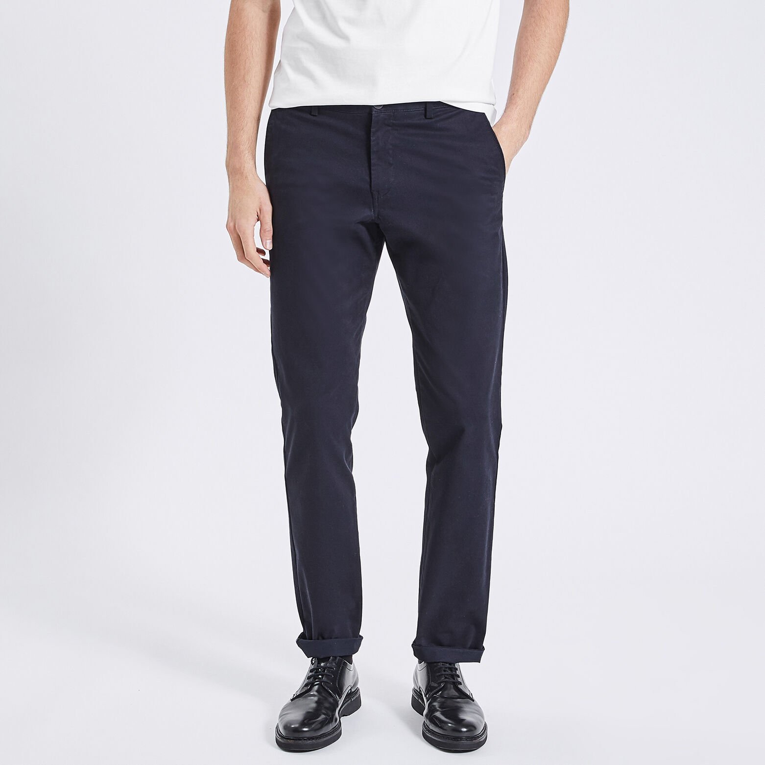 Pantalon chino regular Bleu foncé